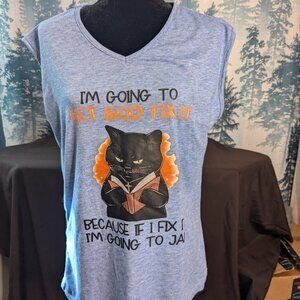 😼 Let God Fix It | Funny Graphic Sleeveless Tee (L)